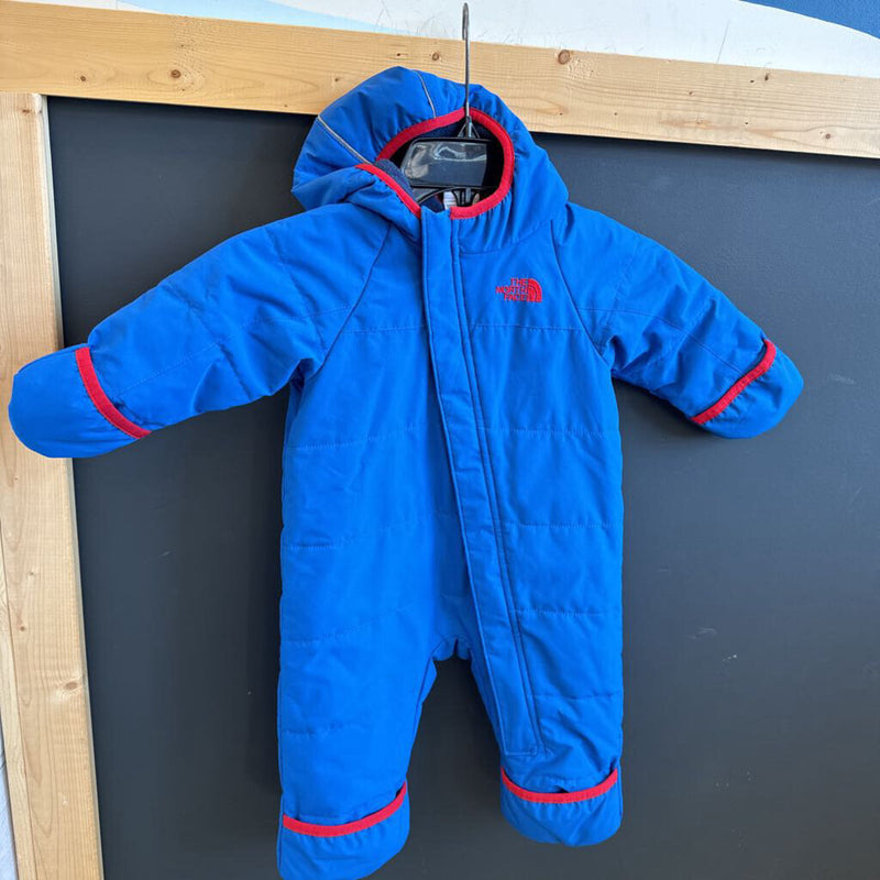 The North Face - Baby Fleece-Lined Bunting Suit - MSRP comp $160: Blue/Red-infant-6-12M