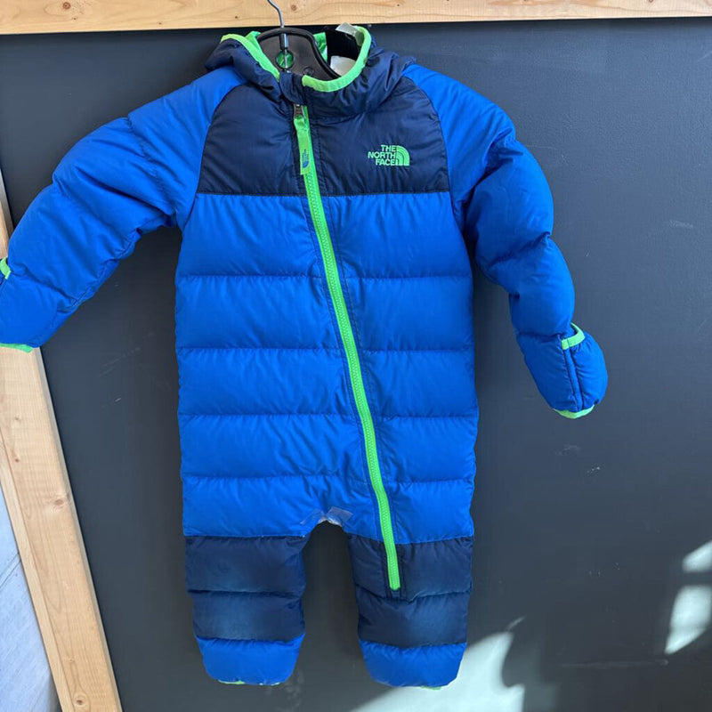 The North Face - Baby 550 Down Bunting Suit - MSRP $230: Blue/Navy/Green-infant-18-24M