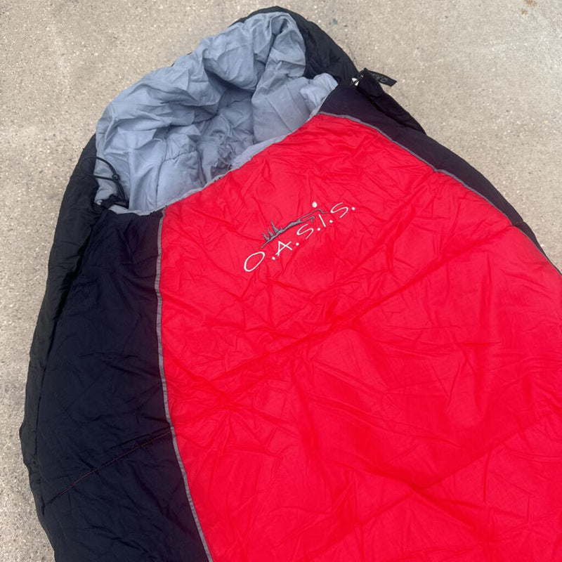 O.A.S.I.S. - Modena Synthetic Mummy Sleeping Bag: Red/Black-unisex-