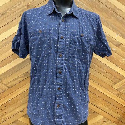 Patagonia - Men's Back Step S/S Button-Up Shirt - MSRP $99: Blue-men-MD