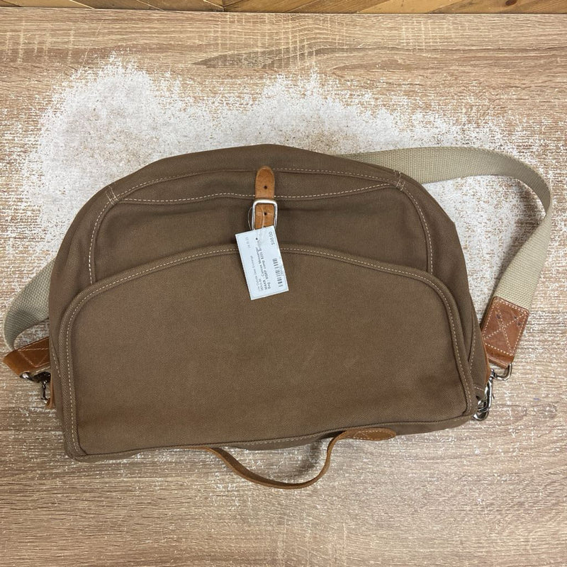 MAKR - Canvas Messenger Bag - MSRP comp $200: Brown--