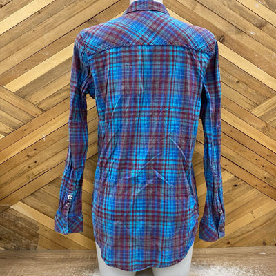 Kavu - Women's Plaid Shirt - MSRP $95: Pink/Blue-women-MD