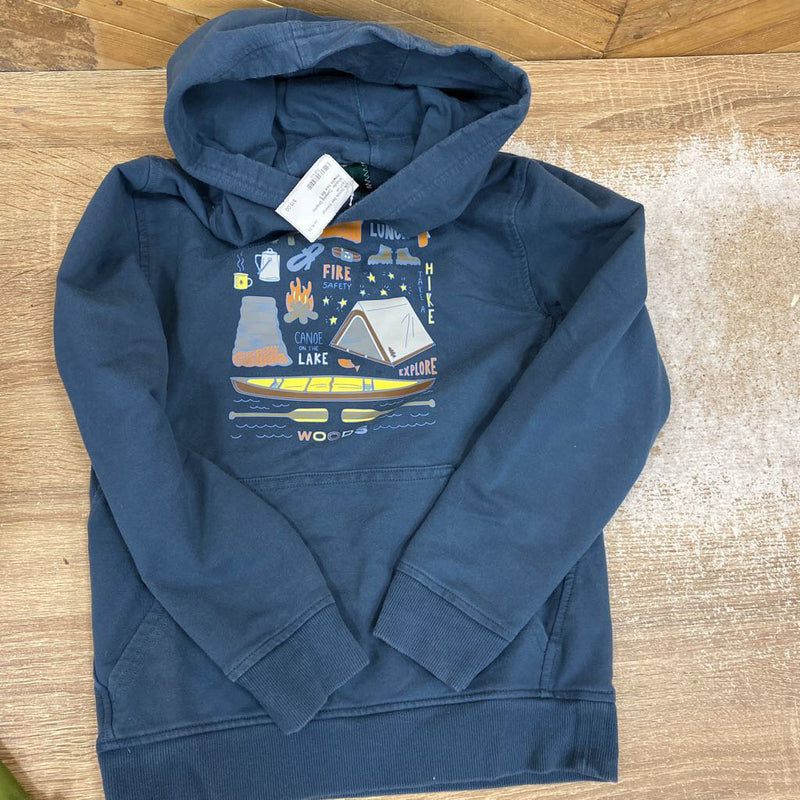 Woods Camping Graphic Hoodie: blue-children-SM Y