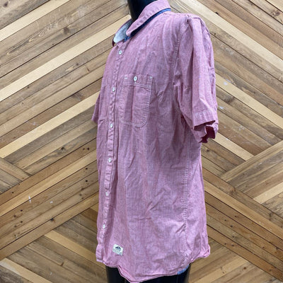 Vans - Men's S/S Button-Up Shirt - MSRP comp $65: Pink-men-XL