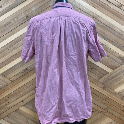 Vans - Men's S/S Button-Up Shirt - MSRP comp $65: Pink-men-XL