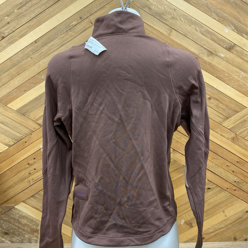 Lululemon- 1/4 zip active shirt : Brown -women-SM