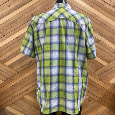 The North Face - Men's S/S Button-Up Shirt - MSRP $100: Green/Blue/White-men-XL