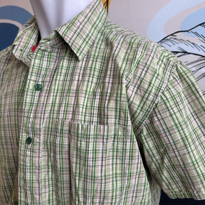 The North Face - Men's S/S Button-Up Shirt - MSRP $100: Green/Beige-men-XL