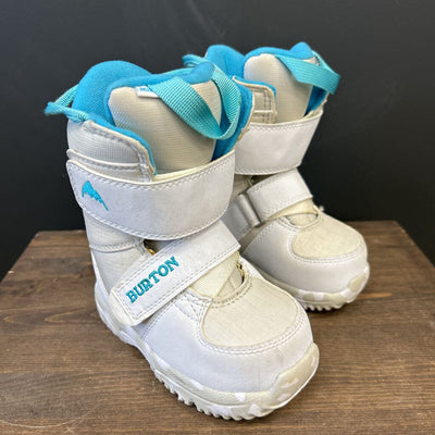 Burton - Kids Mini Grom Snowboard Boots - MSPR $130: White/Blue-children-9C