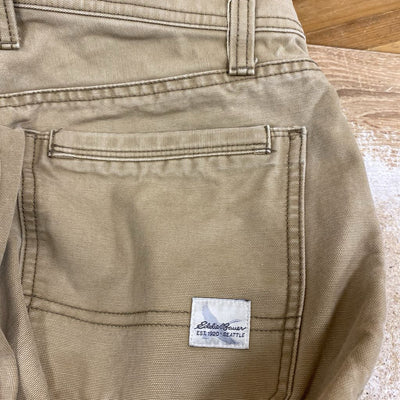 Eddie Bauer - Men's Canvas Pants - MSRP $120: Brown/Khaki-men-32x30