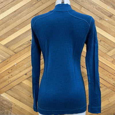 Smartwool - Women's Merino 1/2-Zip Baselayer Top - MSRP $150: Teal Blue-women-MD