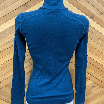 Smartwool - Women's Merino 1/2-Zip Baselayer Top - MSRP $150: Teal Blue-women-SM