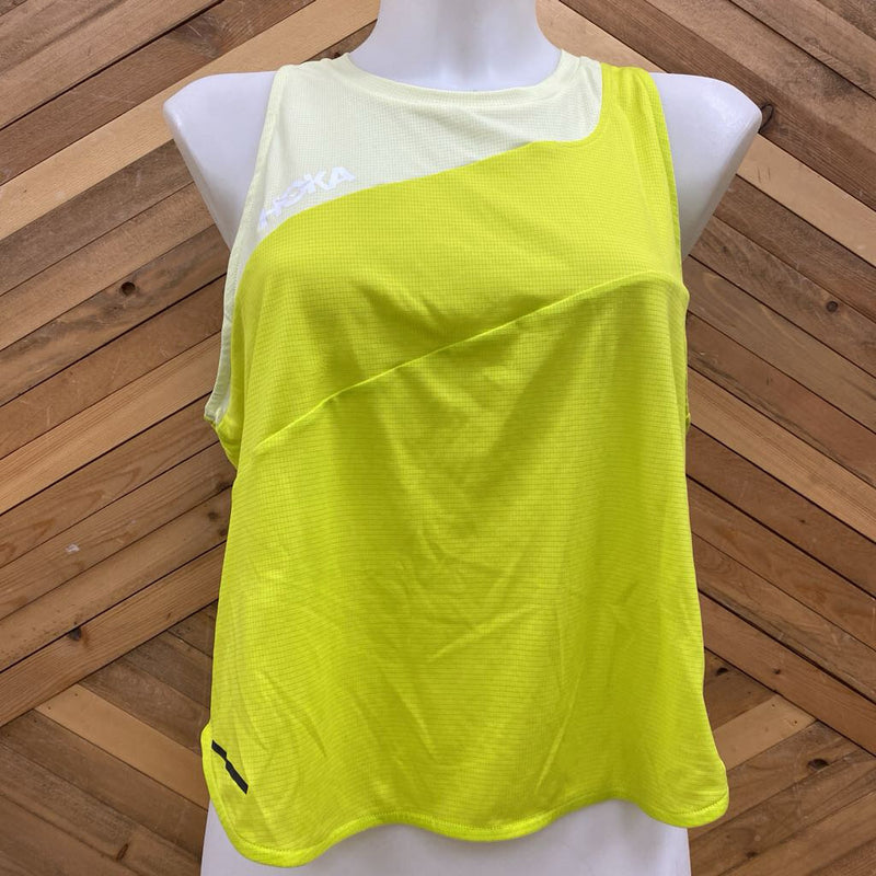 Hoka- active tank top- MSRP $ 64: Yellow -women-LG