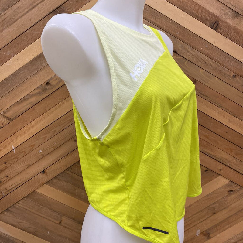 Hoka- active tank top- MSRP $ 64: Yellow -women-LG