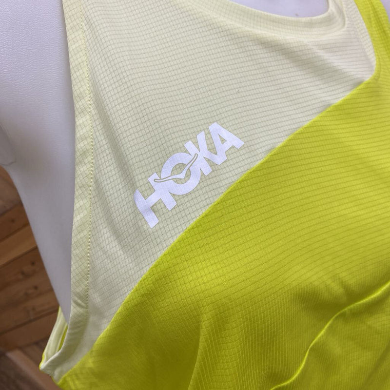 Hoka- active tank top- MSRP $ 64: Yellow -women-LG