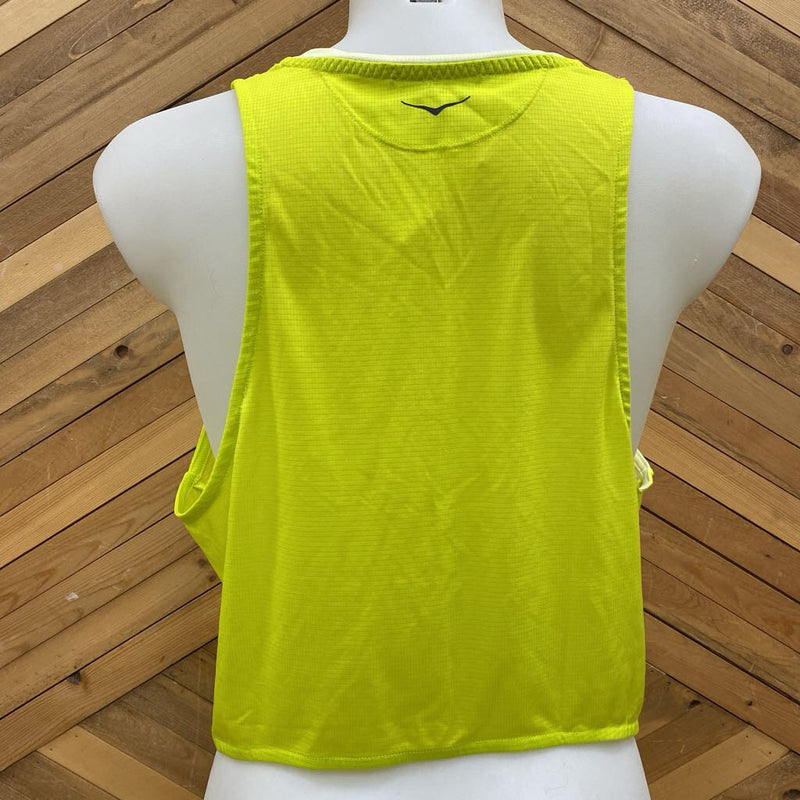 Hoka- active tank top- MSRP $ 64: Yellow -women-LG