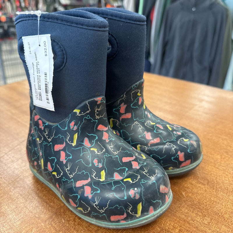 Bogs- insulated toddler boot- MSRP $80: navy cat -children-7T