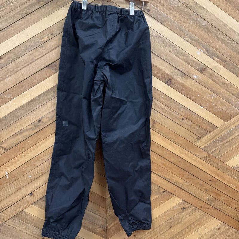 MEC- youth rain pants- MSRP $60: Black -children-12Y