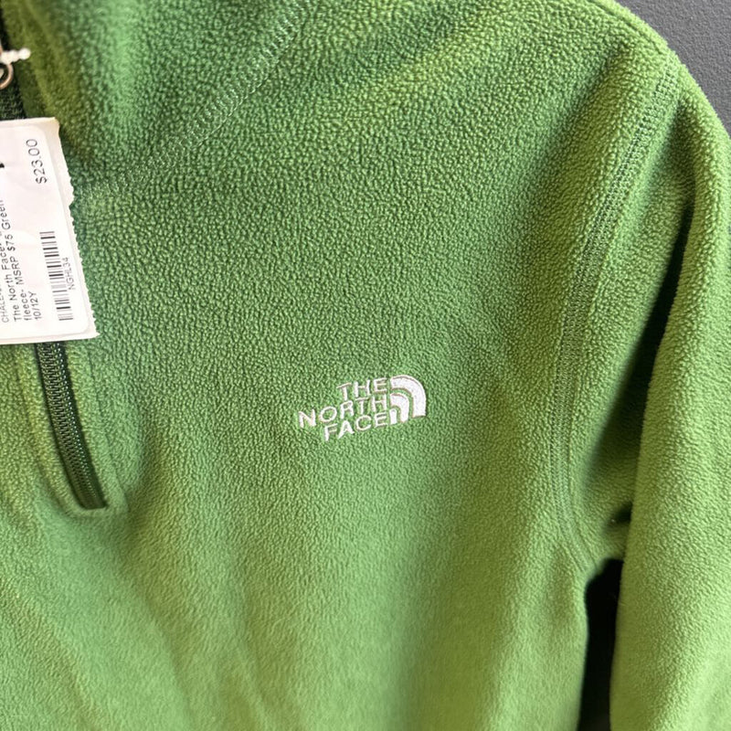 The North Face- 1/4 zip light fleece- MSRP $75: Green -children-10/12Y