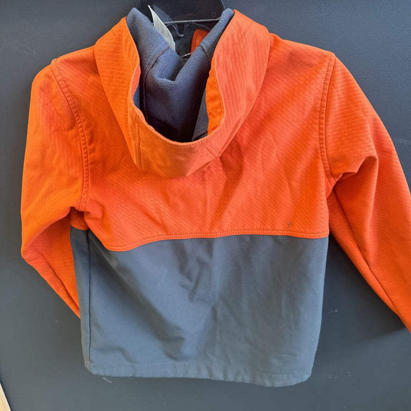 Free Country- hooded soft shell jacket- MSRP $ : Orange Grey -children-7/8Y