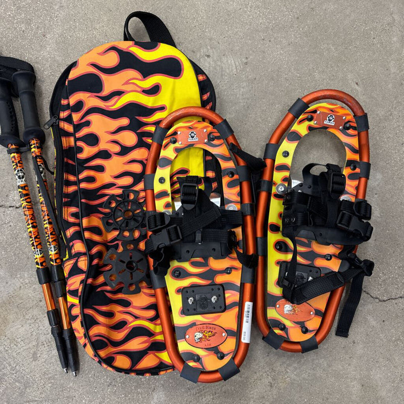 Trail Blaze Snowshoes with Trekking Poles: Orange, Yellow-unisex-Children