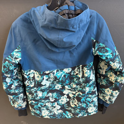 Ripzone Floral Print Snow Jacket: Blue/Black/White-children-MDY