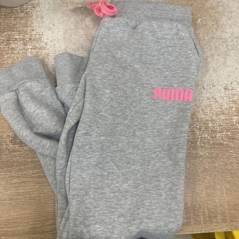 Puma Gray Hoodie with Pink Logo: Grey -children-MD Y