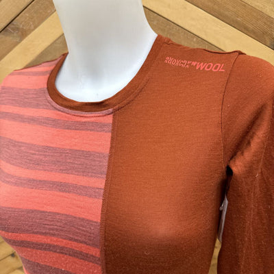 Ortovox - Women's L/S Merino Baselayer Top - MSRP $180: Pink/Brown-women-XS