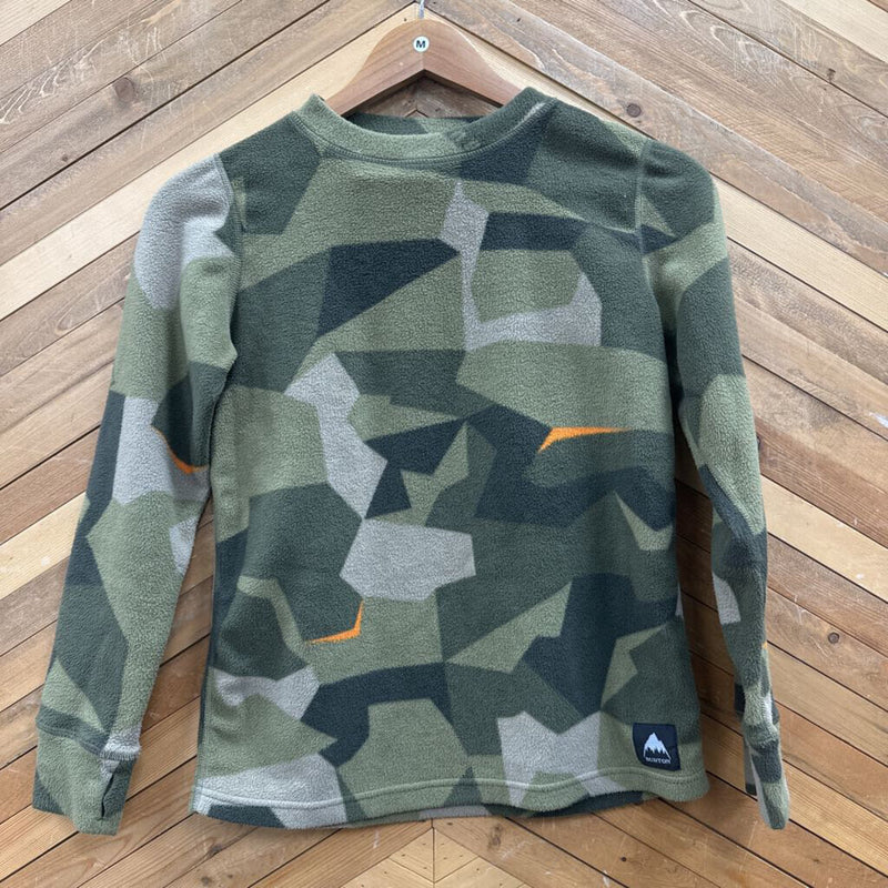 Burton Camo Fleece Top: Green-children-MD Y