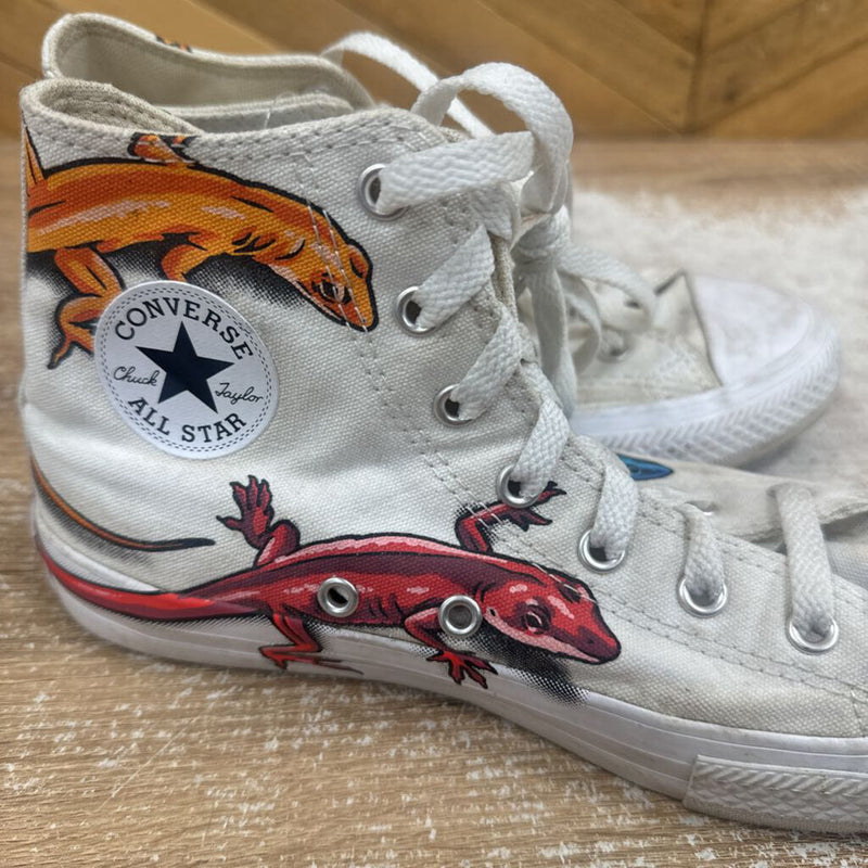 Converse - Kids Chuck Taylor All Star Hi Top Sneakers - MSRP $60: White/Lizards-children-4Y