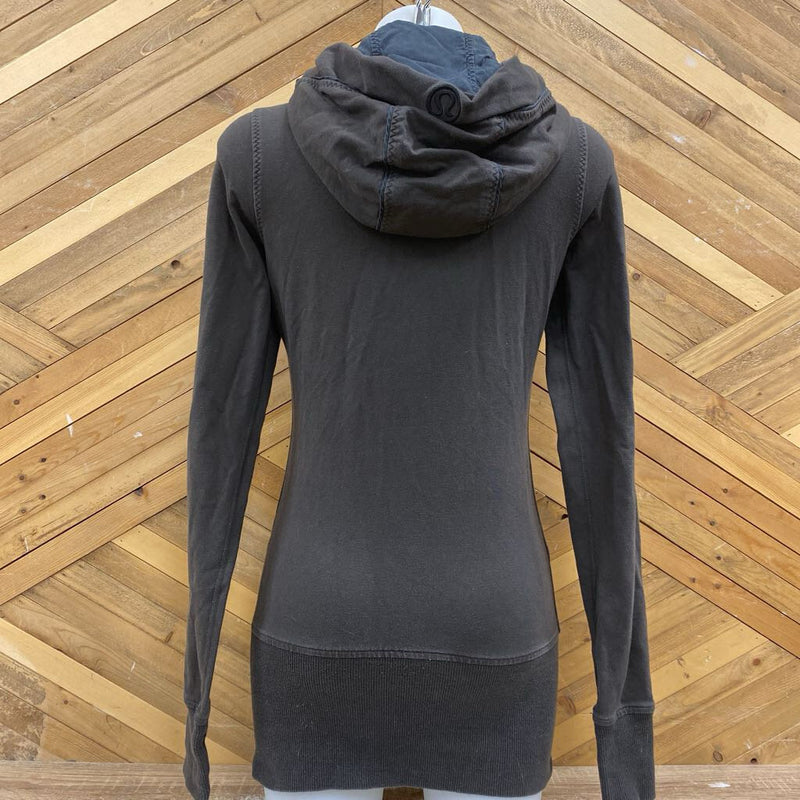 Lululemon- full zip hoodie : dark grey -women-SM