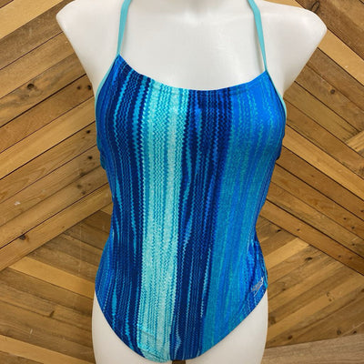 Speedo - Women's Printed One-Piece Swimsuit - MSRP $54: Teal Blue-women-10