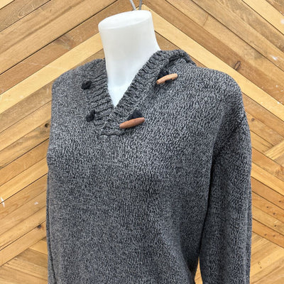 Projek Raw - Men's Hooded Knit Sweater - MSRP comp $89: Grey-men-LG