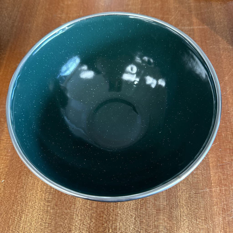 Green Speckled Serving Bowl: green-unisex-