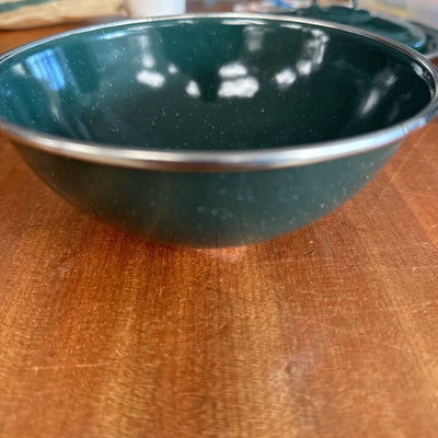 Green Speckled Serving Bowl: green-unisex-