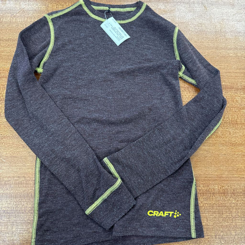 Craft - Kids Wool-Blend Baselayer Top - MSRP comp $65: Yellow/Purple-children-MD