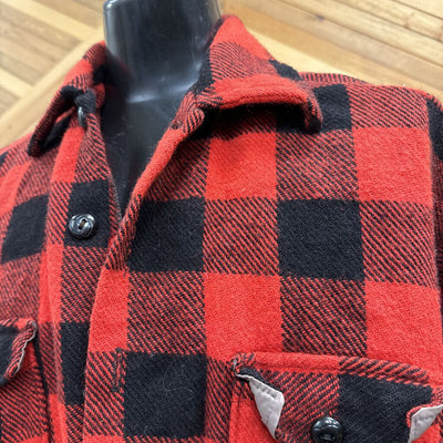 Stagway - Plaid Wool Shirt: Red/Black-unisex-