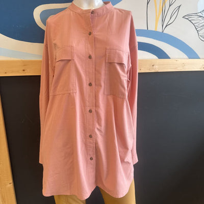 Prana - Button-Up Shirt - MSRP $115: Pink-women-LG