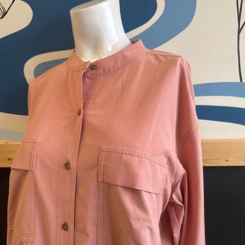 Prana - Button-Up Shirt - MSRP $115: Pink-women-LG