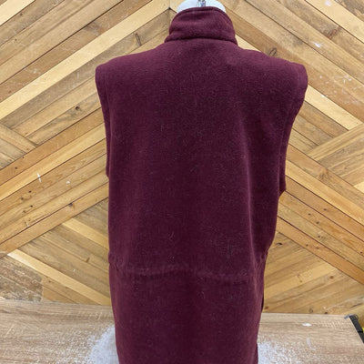 Cherokee - Women's Long Fleece Vest: Maroon-women-LG