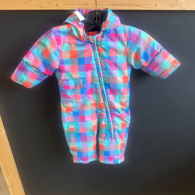 Roxy - Kids Fleece Lined Snowsuit - MSRP $145: Pink/Blue/Multi-children-6M
