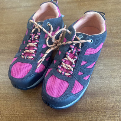 Columbia - Kids Redmond Waterproof Hiking Shoes - MSRP $90: Grey/Pink/Orange-children-3Y