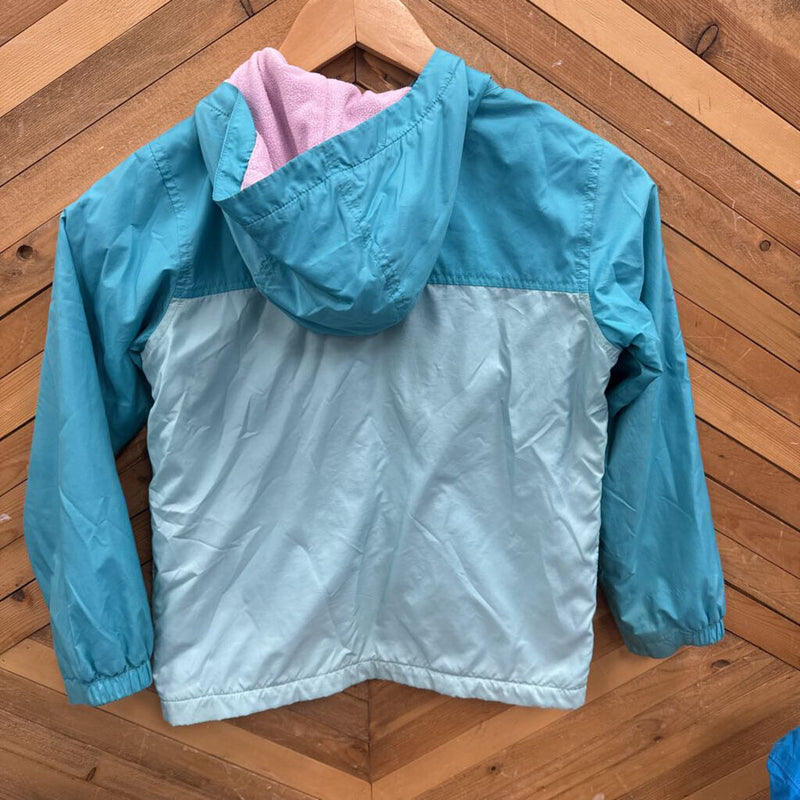 Columbia - Kids Fleece-Lined Windbreaker Jacket - MSRP $90: Teal Blue/Pink-children-XS