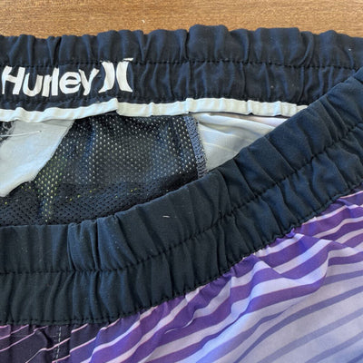 Hurley Men's Graphic Swim Trunks: Black/Orange/Purple/Green-women-LG