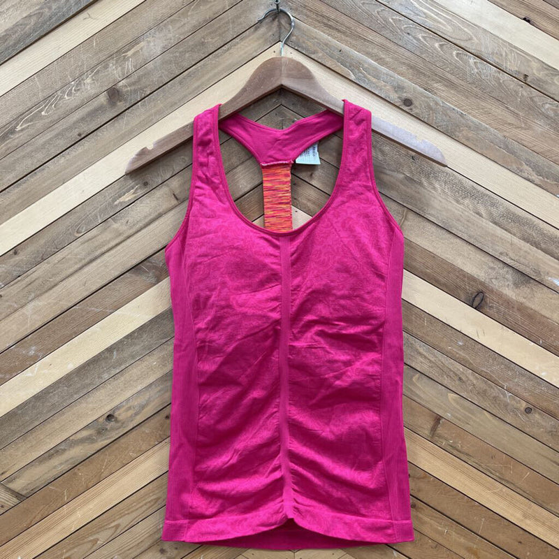 Pink Athletic Tank Top: Pink-women-XS