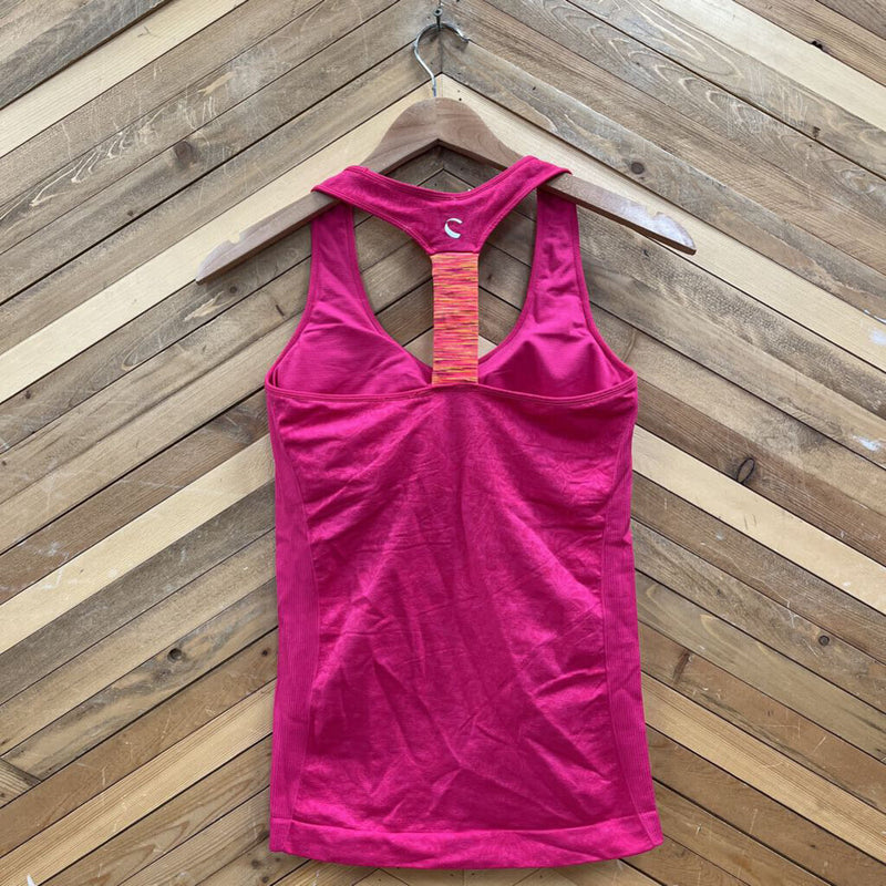 Pink Athletic Tank Top: Pink-women-XS