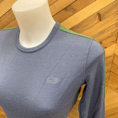 icebreaker - Women's Bodyfit Merino 260 L/S Baselayer Top - MSRP $150: Blue-Grey/Green-women-MD