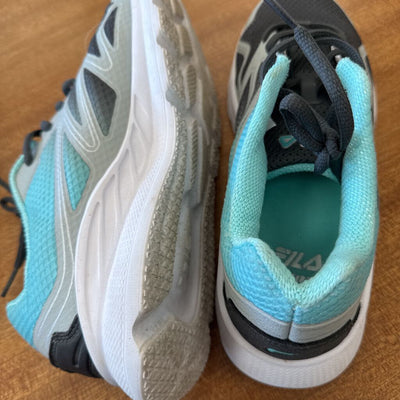 Fila - Women's Panorama Running Shoes- MSRP $84: Gray/Turquoise-women-8.5