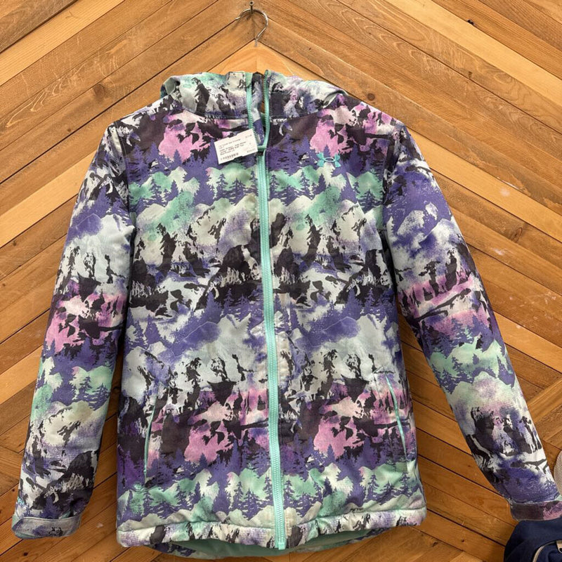 Under Armour - Kids Winter Jacket - MSRP $140: Teal Blue/Purple-children-LG