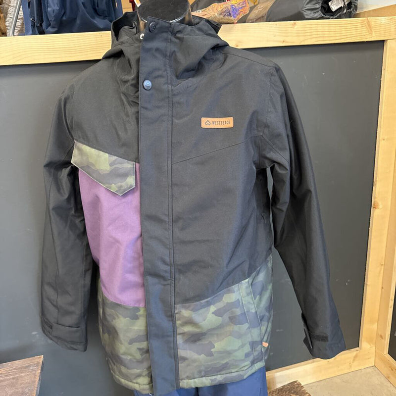 Westbeach Insulated Jacket: Black/Purple/Green Camo-men-LG